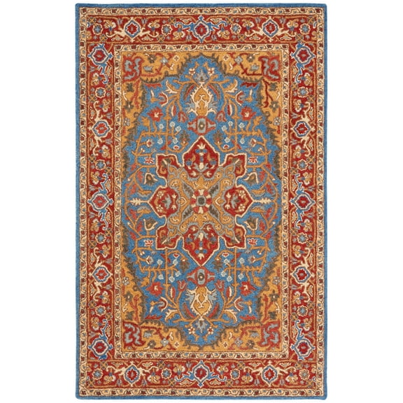 SAFAVIEH Antiquity Louise Oriental Area Rug, Red/Blue, 4' x 6'