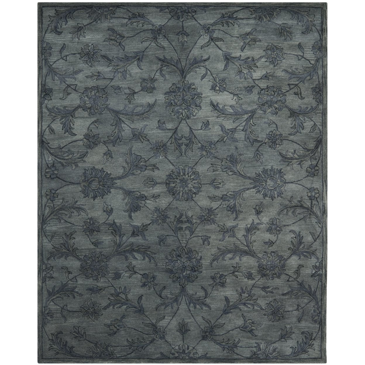 Handmade Gray Wool Tufted Persian Area Rug