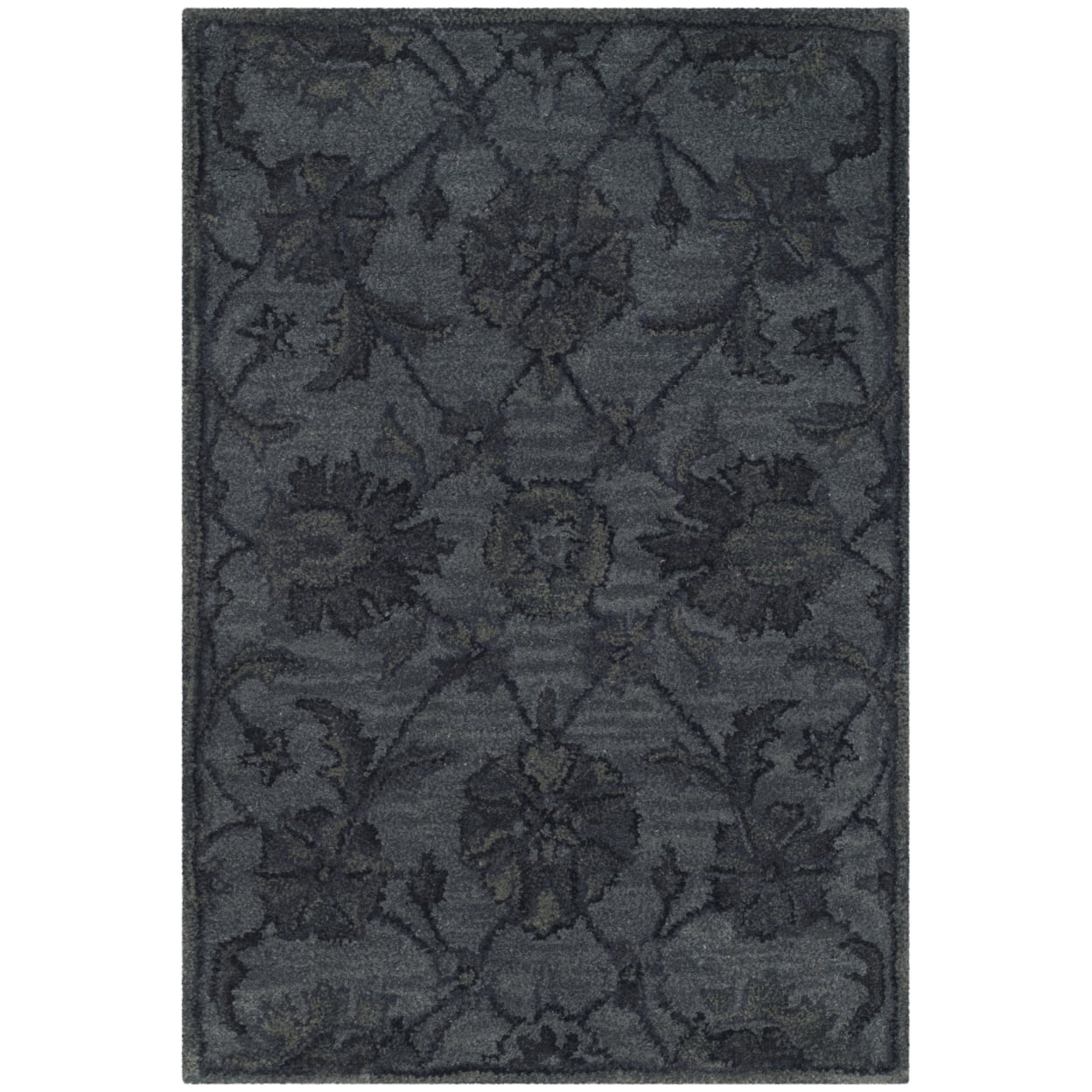 Handmade Gray Wool 2' x 3' Tufted Area Rug
