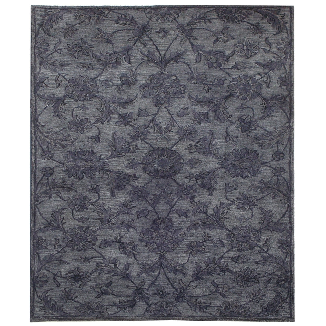 Handmade Gray Wool Tufted Reversible Area Rug