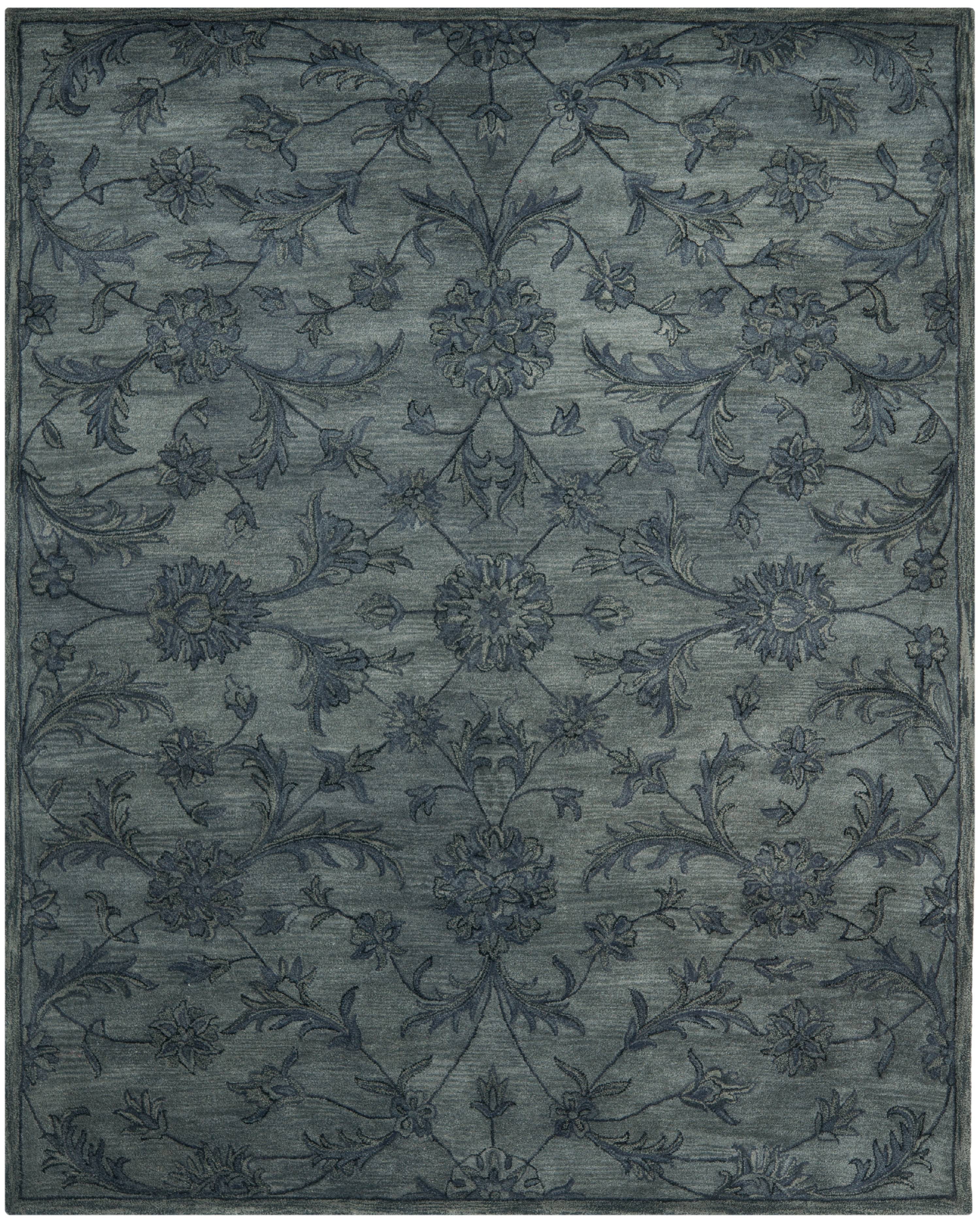 Handmade Gray Tufted Wool Area Rug, 9'6" x 13'6"
