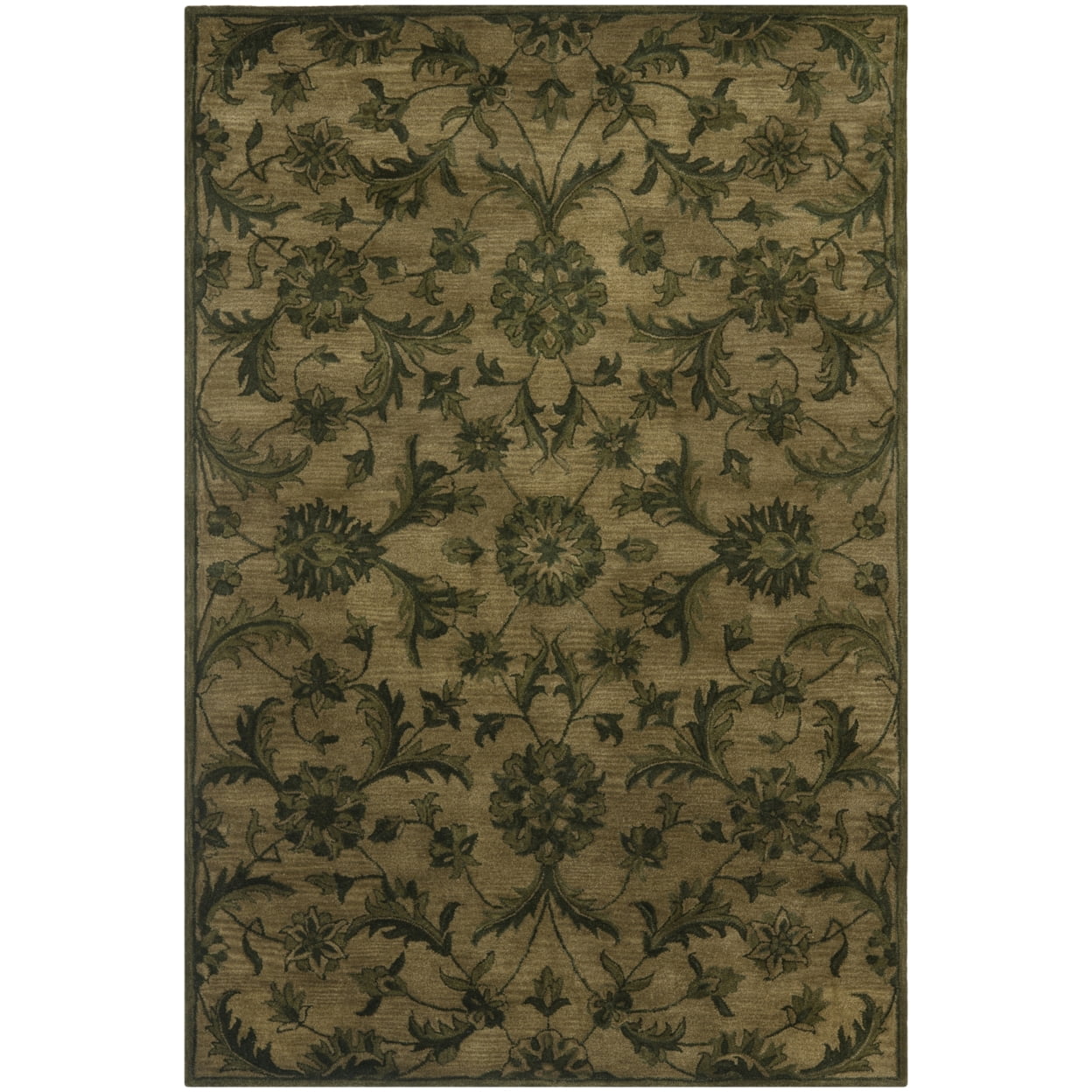 Handmade Olive Green Wool Tufted Area Rug 6' x 9'