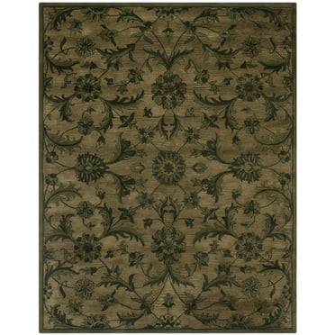 SAFAVIEH Antiquity May Floral Vines Wool Area Rug, Olive/Green, 7'6" x 9'6"