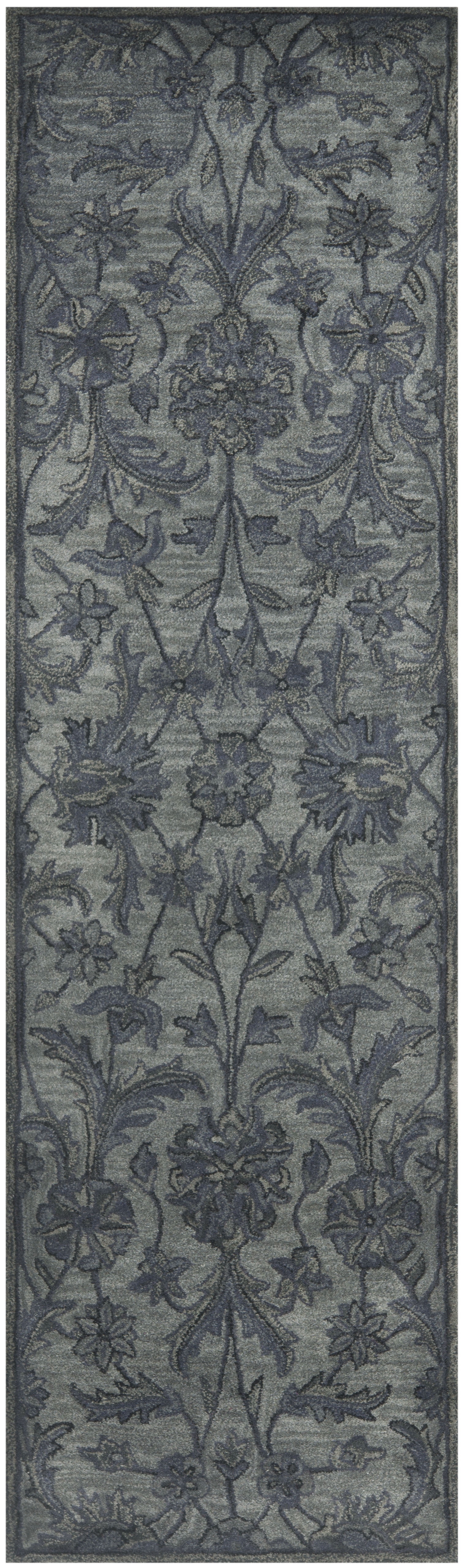 SAFAVIEH Antiquity May Floral Vines Wool Runner Rug, Grey/Multi, 2'3" x 6'