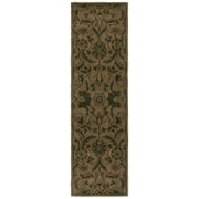 SAFAVIEH Antiquity May Floral Vines Wool Runner Rug, Olive/Green, 2'3" x 12'