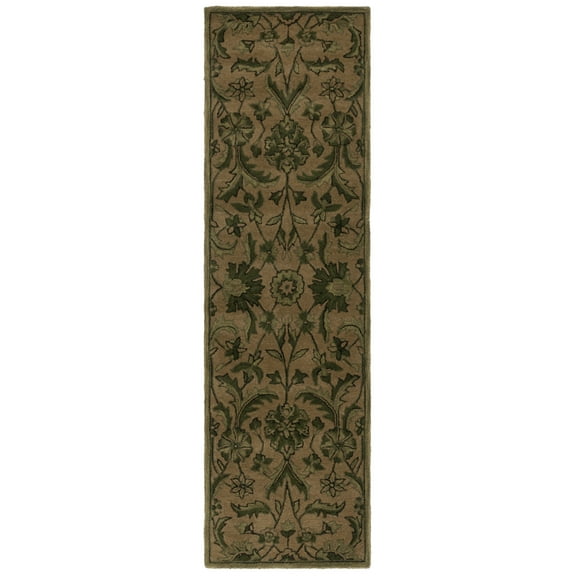 SAFAVIEH Antiquity May Floral Vines Wool Runner Rug, Olive/Green, 2'3" x 12'