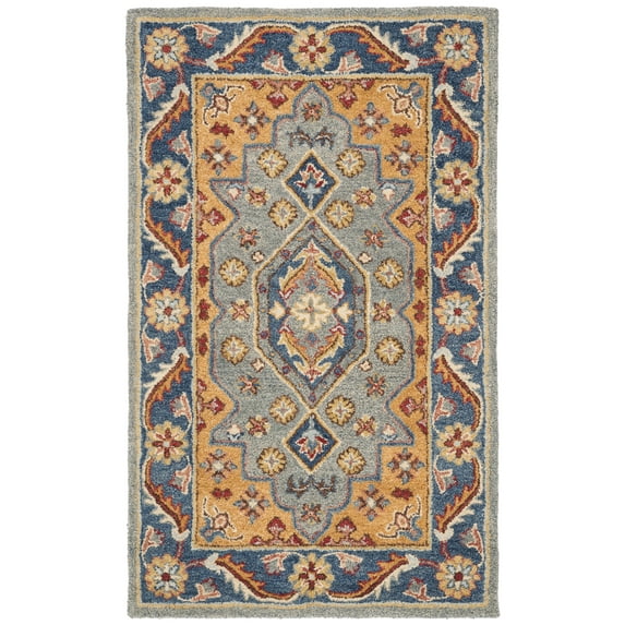 SAFAVIEH Antiquity Napier Oriental Area Rug, Blue/Gold, 3' x 5'