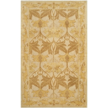 SAFAVIEH Antiquity Rachelle Floral Wool Area Rug, Beige/Gold, 5' x 8'