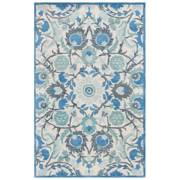 SAFAVIEH Antiquity Raschelle Oriental Wool Area Rug, Ivory/Blue, 3' x 5'