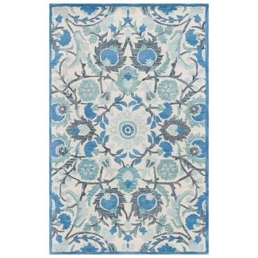 SAFAVIEH Antiquity Raschelle Oriental Wool Area Rug, Ivory/Blue, 6' x 9'