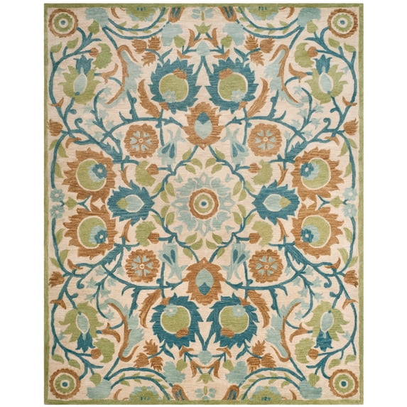 SAFAVIEH Antiquity Raschelle Oriental Wool Area Rug, Ivory/Green, 8' x 10'