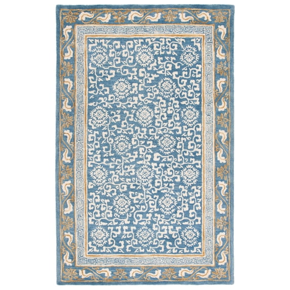 SAFAVIEH Antiquity Tiarnan Oriental Wool Area Rug, Blue/Ivory, 3' x 5'
