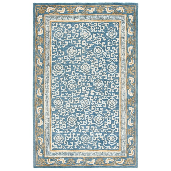 SAFAVIEH Antiquity Tiarnan Oriental Wool Area Rug, Blue/Ivory, 5' x 8'