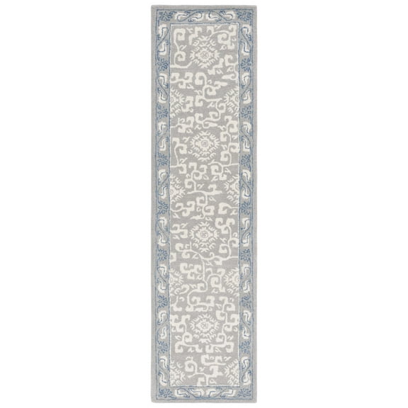 SAFAVIEH Antiquity Tiarnan Oriental Wool Runner Rug, Grey/Ivory, 2'3" x 9'
