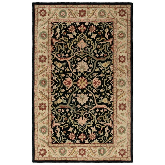 SAFAVIEH Antiquity Toireasa Oriental Wool Area Rug, Black, 5' x 8'
