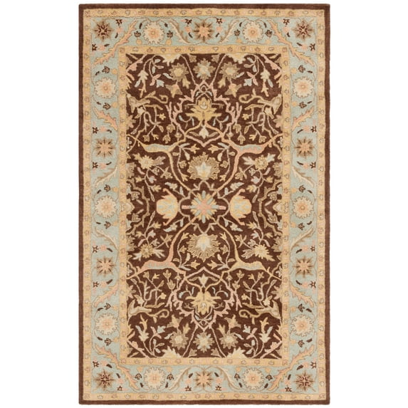 SAFAVIEH Antiquity Toireasa Oriental Wool Area Rug, Brown/Green, 5' x 8'