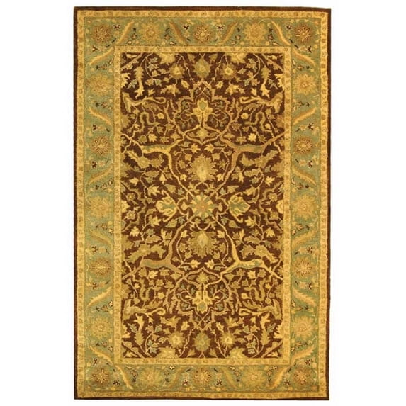 SAFAVIEH Antiquity Toireasa Oriental Wool Area Rug, Brown/Green, 6' x 9'