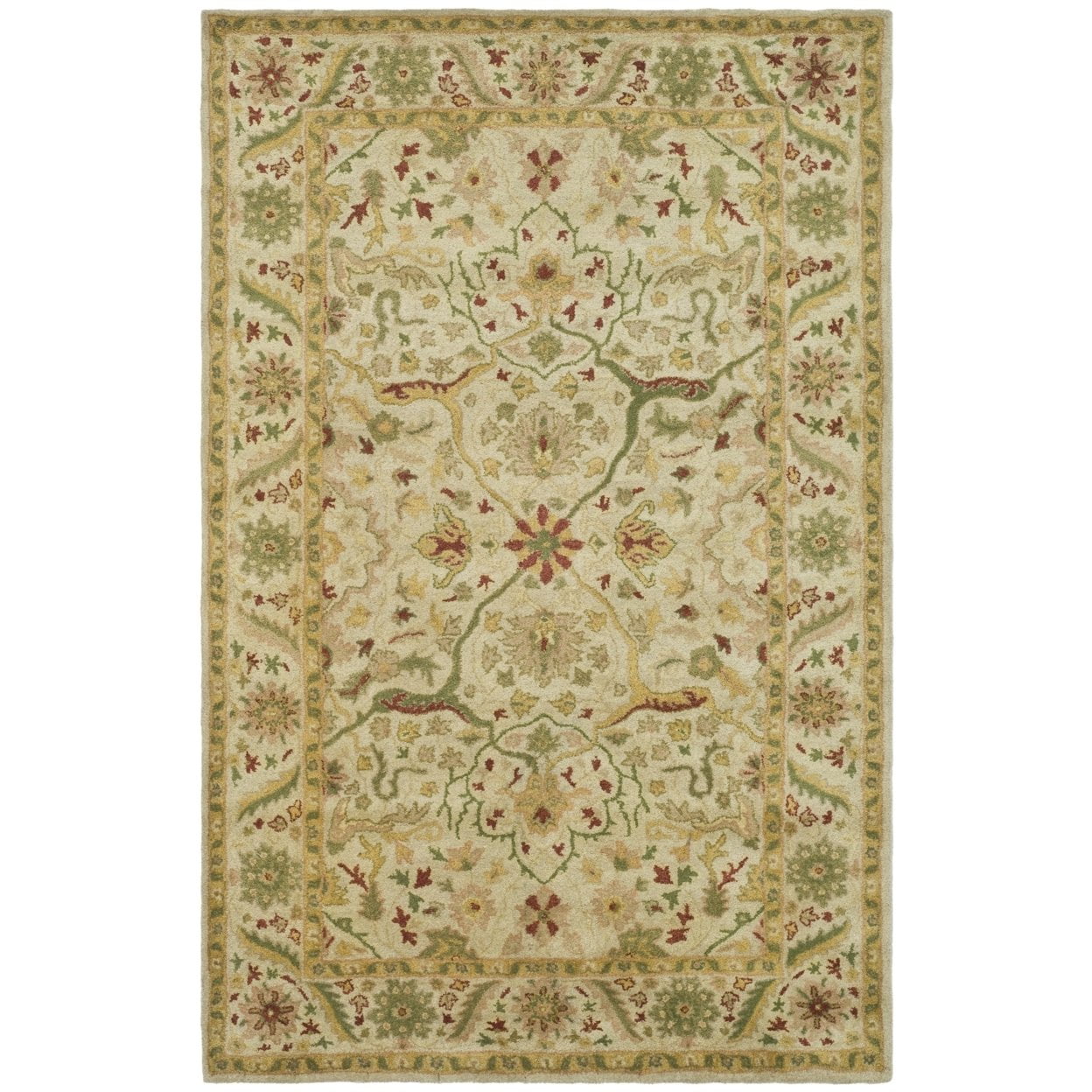 SAFAVIEH Antiquity Toireasa Oriental Wool Area Rug, Ivory, 3'6" x 3'6" Round