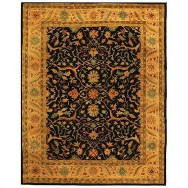 SAFAVIEH Antiquity Toireasa Traditional Floral Wool Area Rug, Black, 4' x 6'