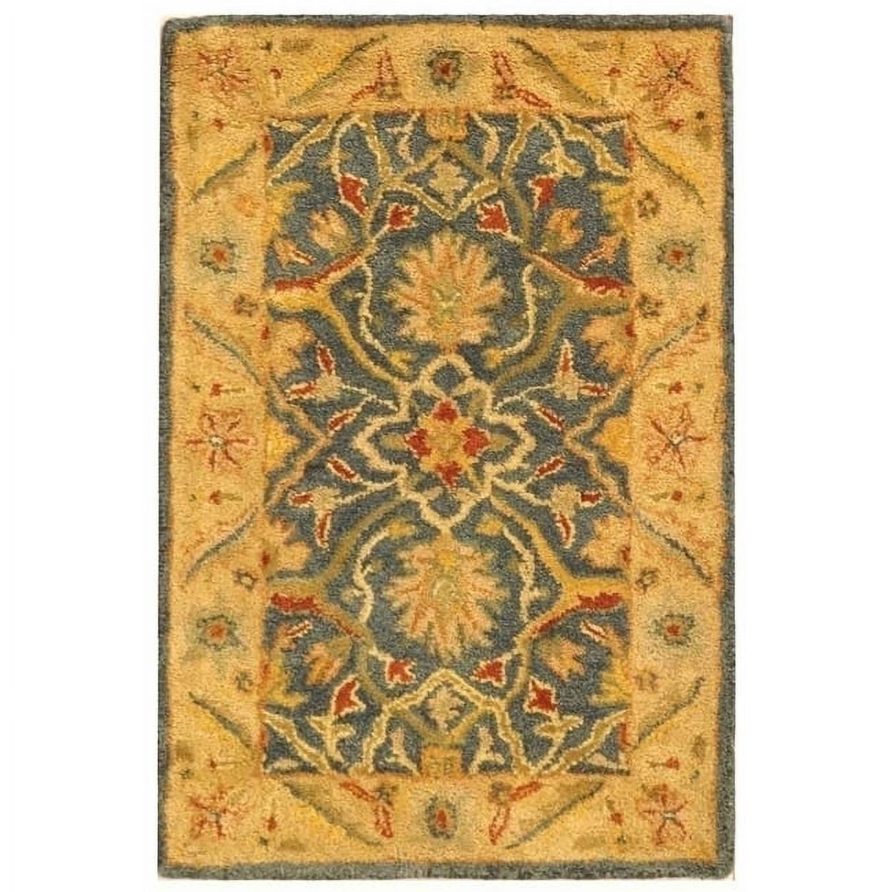 Blue Wool 2' x 3' Handmade Tufted Area Rug