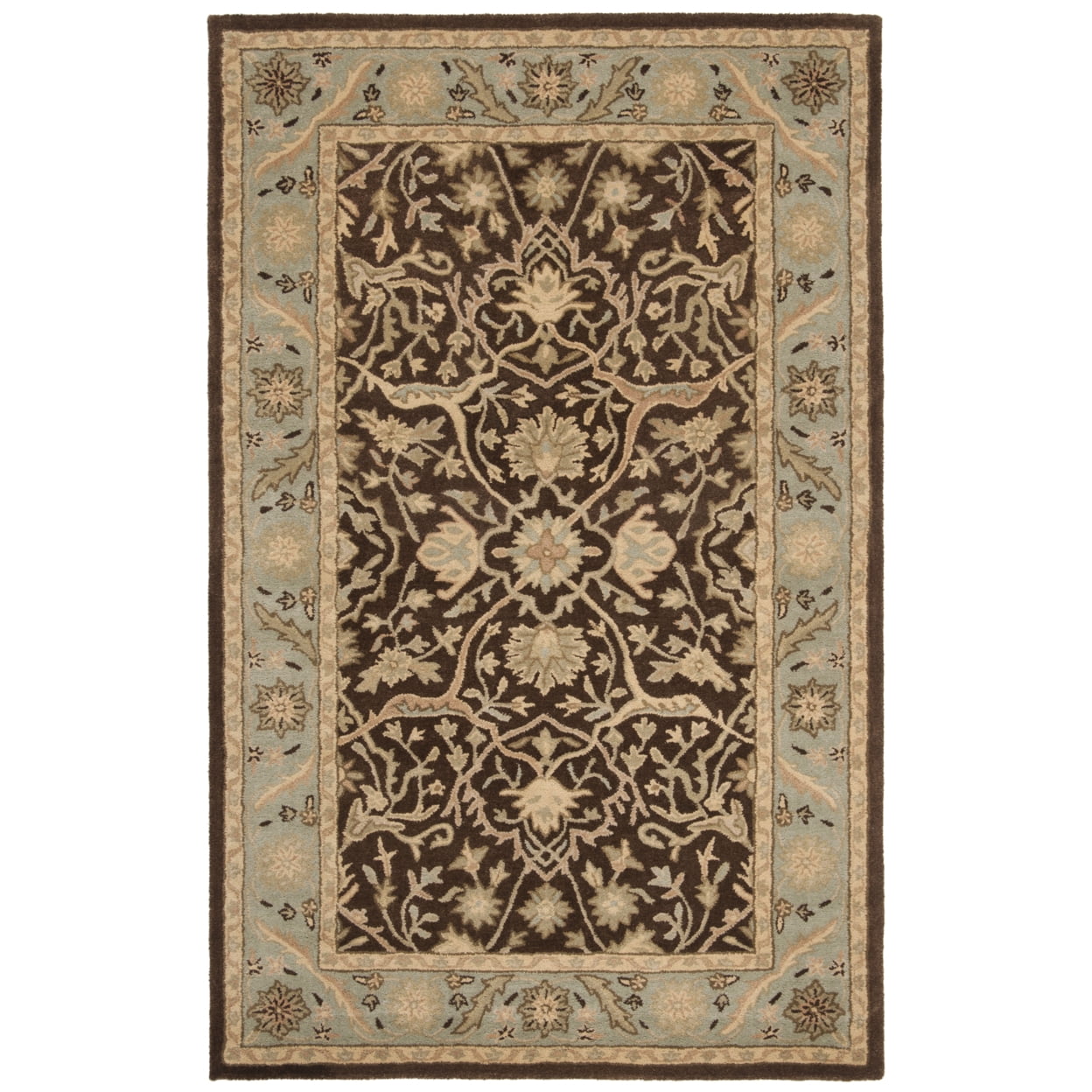 Handmade Black Tufted Wool Area Rug, 4' x 6'