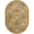 thumbnail image 1 of SAFAVIEH Antiquity Trafford Floral Geometric Wool Area Rug, Light Blue/Gold, 4'6" x 6'6" Oval, 1 of 11