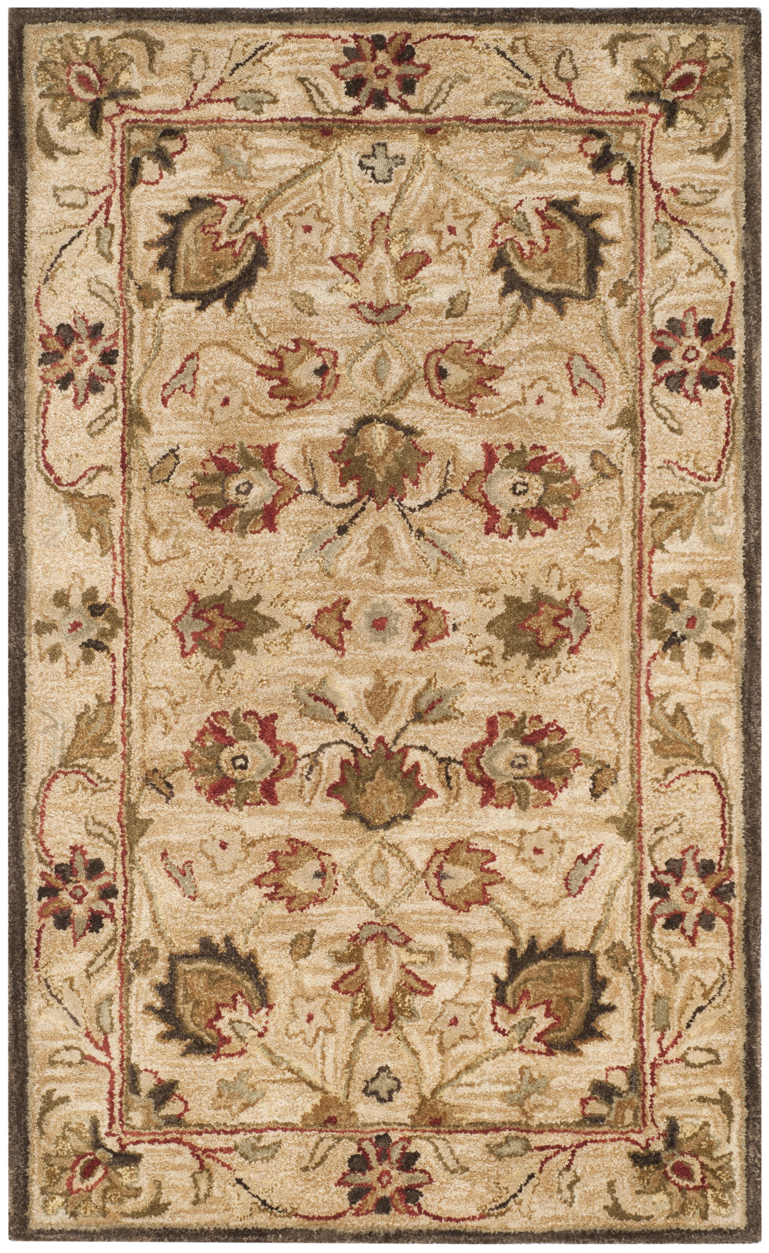 Antiquity Beige 3' x 5' Hand-Tufted Wool Oriental Area Rug