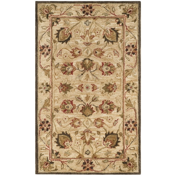 SAFAVIEH Antiquity Weldon Traditional Floral Wool Area Rug, Beige, 3' x 5'