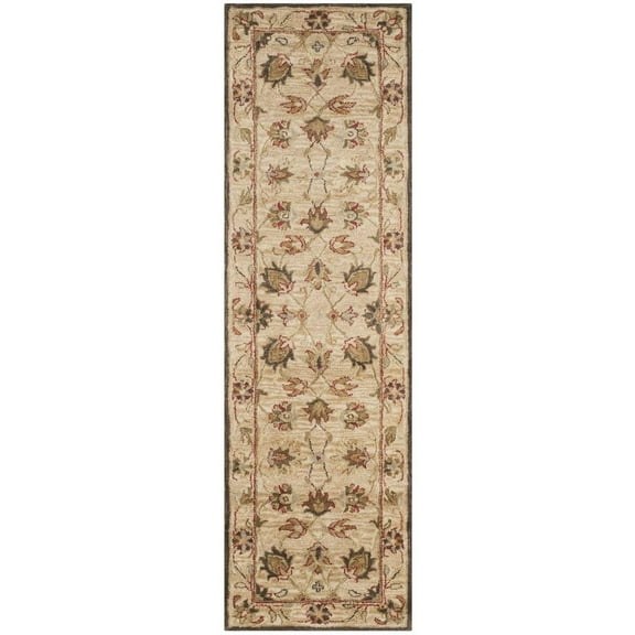 SAFAVIEH Antiquity Weldon Traditional Floral Wool Runner Rug, Beige, 2'3" x 8'