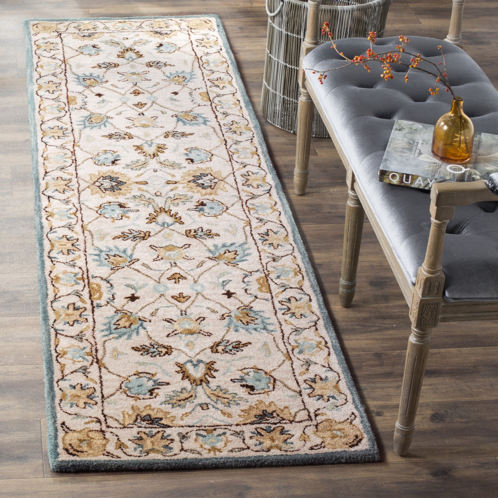 SAFAVIEH Antiquity Weldon Traditional Floral Wool Runner Rug, Peacock/Blue,  2'3" x 12' - Walmart.com