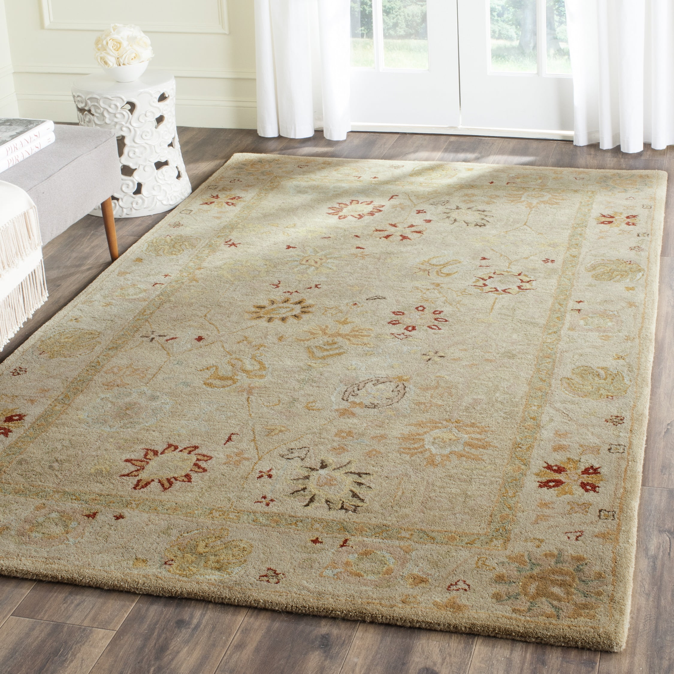 Antiquity 2' x 3' Taupe Beige Handmade Wool Area Rug