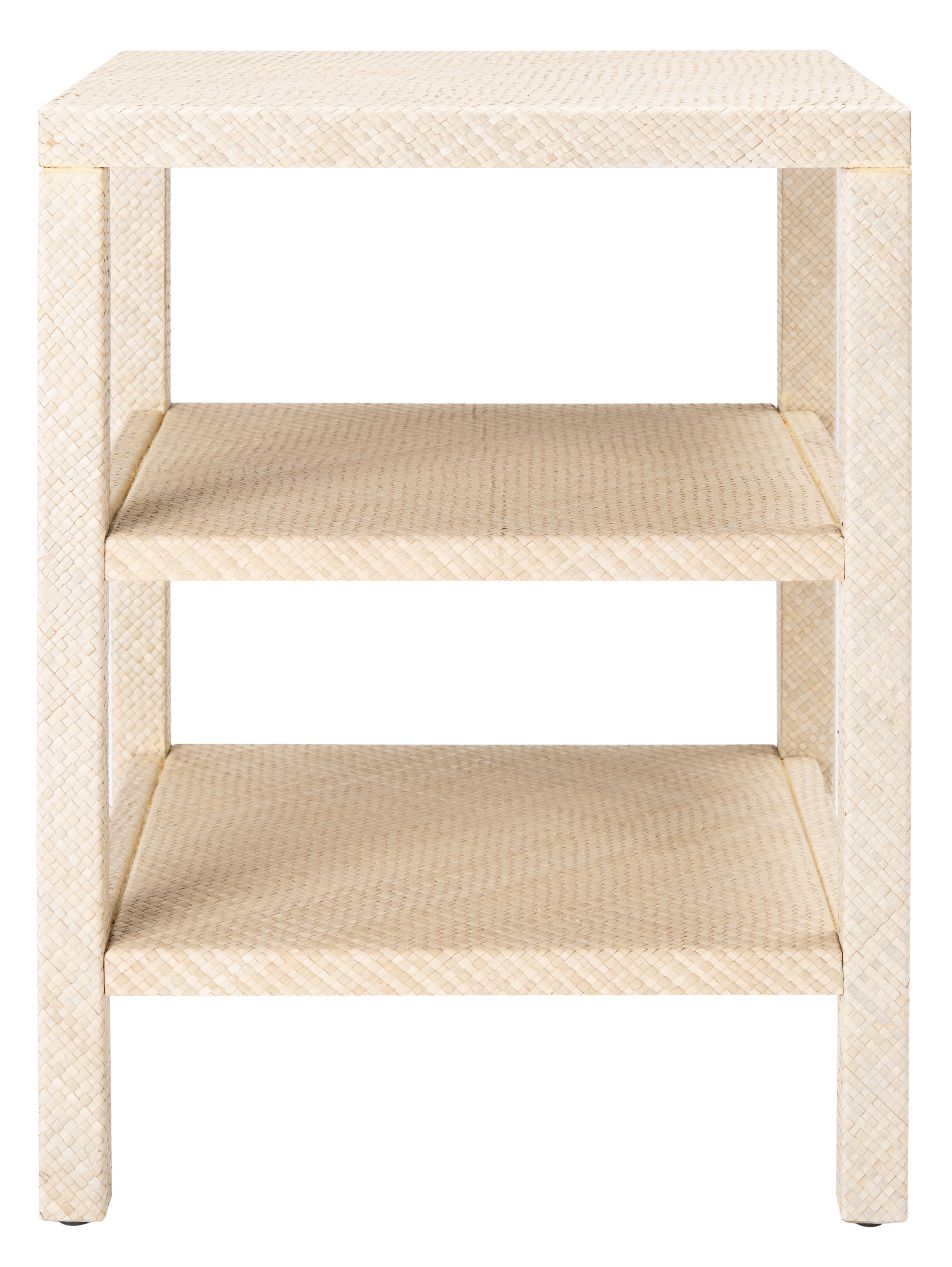 Light Natural Raffia 2-Shelf Accent Table