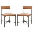 thumbnail image 1 of SAFAVIEH Archer Dining Chairs, Cognac/Black, Set of 2 (19.3 in. W x 22.5 in. D x 35 in. H), 1 of 7