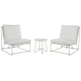 thumbnail image 1 of SAFAVIEH Archie 3-Piece Steel Outdoor Conversation Set, White/Beige, 1 of 10