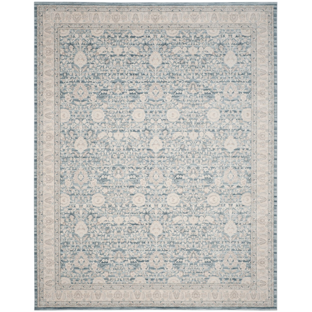Elysian Blue & Grey 8' x 10' Hand-knotted Synthetic Area Rug