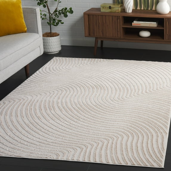 SAFAVIEH Archway Cordelia Geometric Area Rug, Ivory/Ivory, 5'3" x 7'6"