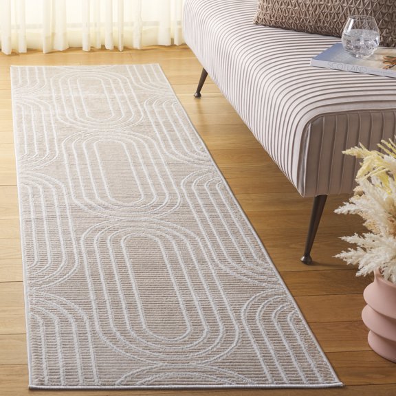 SAFAVIEH Archway Quincy Geometric Runner Rug, Beige/Gray, 2'2" x 8'