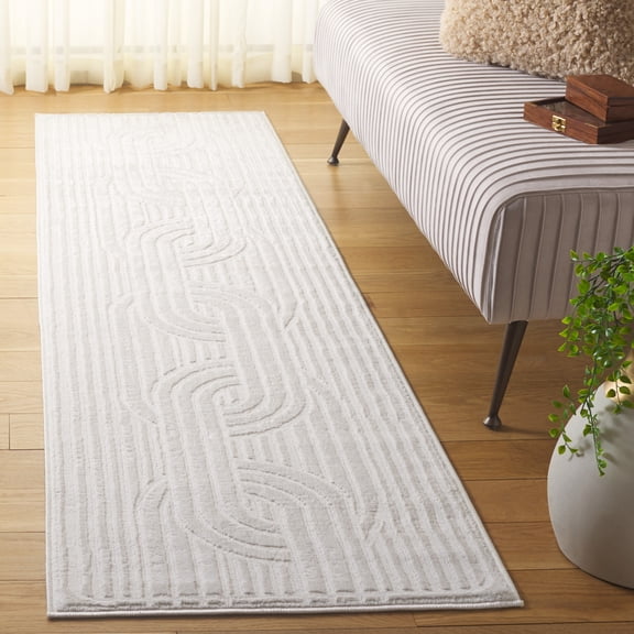 SAFAVIEH Archway Rowland Geometric Runner Rug, Ivory/Ivory, 2'2" x 8'