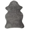 thumbnail image 1 of SAFAVIEH Arctic Giselle Solid Polyester Shag Area Rug, Grey, 2'6" x 4' Scalloped, 1 of 9