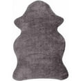 thumbnail image 1 of SAFAVIEH Arctic Giselle Solid Polyester Shag Area Rug, Grey, 4' x 6' Scalloped, 1 of 8
