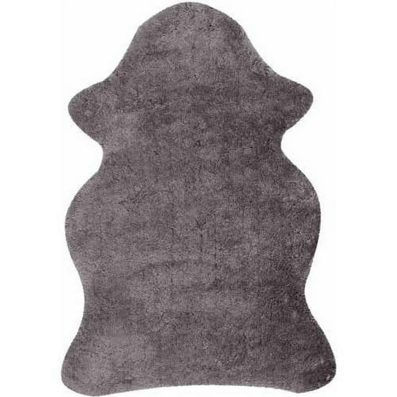 SAFAVIEH Arctic Giselle Solid Polyester Shag Area Rug, Grey, 4' x 6' Scalloped
