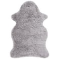 thumbnail image 1 of SAFAVIEH Arctic Giselle Solid Polyester Shag Area Rug, Grey, 7' x 10' Scalloped, 1 of 9