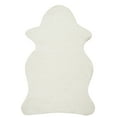 thumbnail image 1 of SAFAVIEH Arctic Giselle Solid Polyester Shag Area Rug, Ivory, 2'6" x 4' Scalloped, 1 of 7