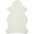 thumbnail image 1 of SAFAVIEH Arctic Giselle Solid Polyester Shag Area Rug, Ivory, 5' x 7' Scalloped, 1 of 7