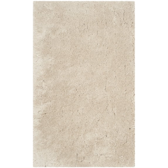 SAFAVIEH Arctic Giselle Solid Polyester Shag Area Rug, Light Beige, 3' x 5'