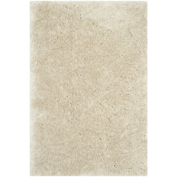 SAFAVIEH Arctic Giselle Solid Polyester Shag Area Rug, Light Beige, 4' x 6'