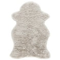 thumbnail image 1 of SAFAVIEH Arctic Giselle Solid Polyester Shag Area Rug, Light Beige, 5' x 7' Scalloped, 1 of 8