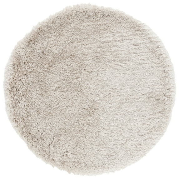 SAFAVIEH Arctic Giselle Solid Polyester Shag Area Rug, Light Beige, 7' x 7' Round