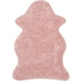 thumbnail image 1 of SAFAVIEH Arctic Giselle Solid Polyester Shag Area Rug, Pink, 2'6" x 4' Scalloped, 1 of 7