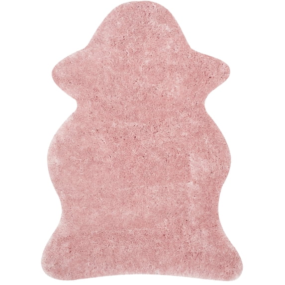 SAFAVIEH Arctic Giselle Solid Polyester Shag Area Rug, Pink, 2'6" x 4' Scalloped